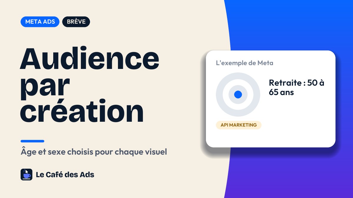 Meta : choisir l'âge et le sexe de chaque création dans un même ensemble de publicités